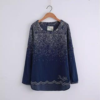 Aigan Embroidered Print Top