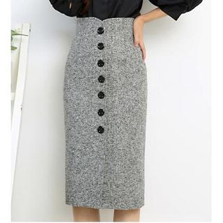 LITI Woolen Midi Skirt