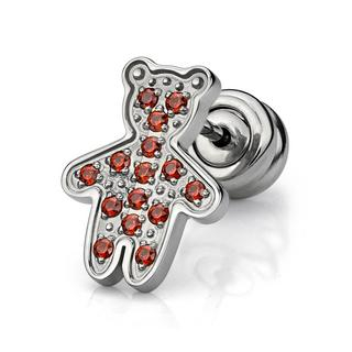 Kenny & co. Red Crystal Kenny Bear Earring (Single) Red - One Size