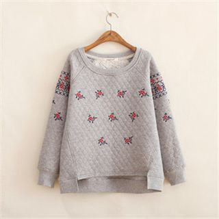 P.E.I. Girl Flowers Embroidered Sweater