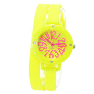 Collezio Plastic Case With Silicone Band Watch Yellow - One Size