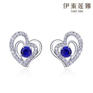 Italina Swarovski Elements Crystal Sterling Silver Heart Earrings