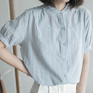 Jolly Club Short-Sleeve Eyelet-Lace Blouse