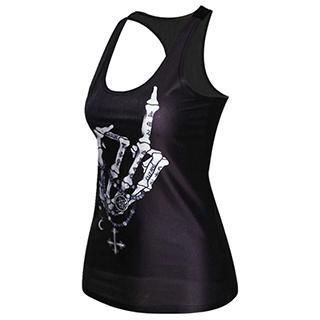 Sexy Romantie Skeleton Print Racerback Tank Top