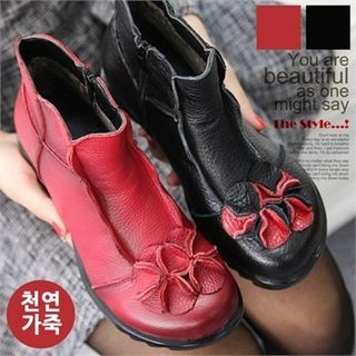 Reneve Corsage Genuine-Leather Ankle Boots