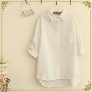 Fairyland Tab-Sleeve Dip-Back Shirt
