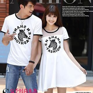 Igsoo Couple Print T-Shirt / T-Shirt Dress