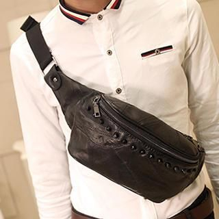 BagBuzz Studded Genuine Leather Waist Bag
