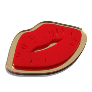 Sweet & Co. Gold Mirror Hot Lips Pin