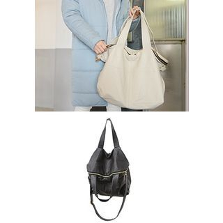 STYLEBYYAM Faux-Leather Tote with Shoulder Strap
