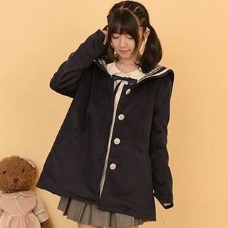Moriville Bunny Ear Accent Single-Breasted Jacket