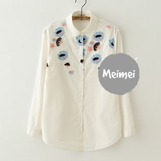 Meimei Flower Embroidered Shirt
