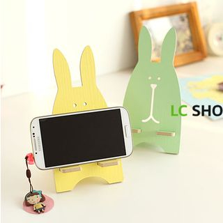 Lazy Corner Set of 2: Wooden Rabbit Phone Stand
