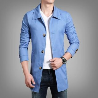 Bay Go Mall Button-Front Collared Jacket