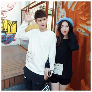 Simpair Lettering Couple Pullover