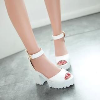 Pastel Pairs Chunky Heel Platform Sandals