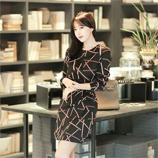 Attrangs Tie-Waist Patterned Dress