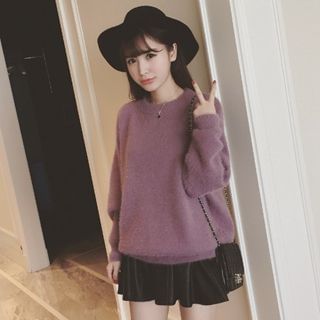Colorful Shop Oversized Furry Knit Top