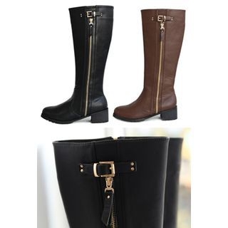 LOVEMARSH Zip-Side Tall Boots