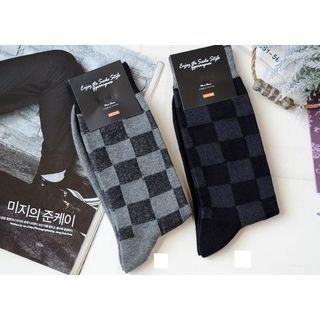 Knitbit Checker Printed Socks