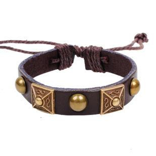 KINNO Studded Genuine Leather Bracelet