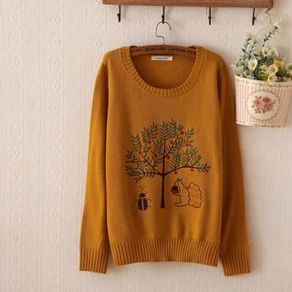 P.E.I. Girl Embroidered Tree Sweater