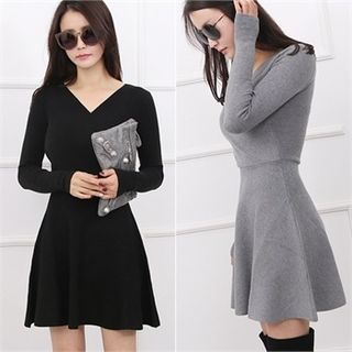 Picapica Wrap-Front Wool Blend Dress