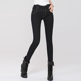 yuffi High-Waist Slim-Fit Jeans