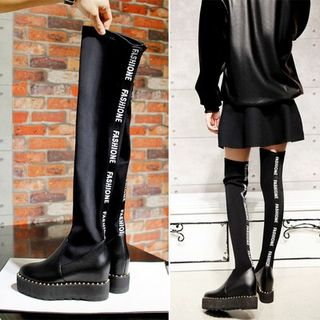 JY Shoes Elastic Over the Knee Platform Boots