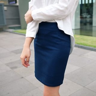 Cherryville Zip-Side Colored Pencil Skirt