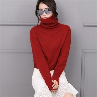 Picapica Turtle-Neck Wool Blend Top