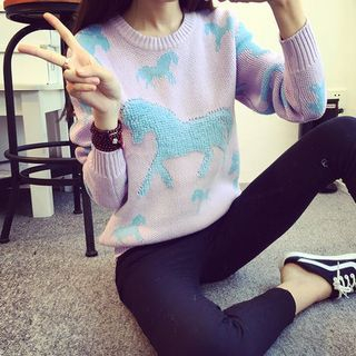 Fiori Horse Pattern Sweater