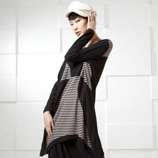 Asymmetric-Hem Striped Top