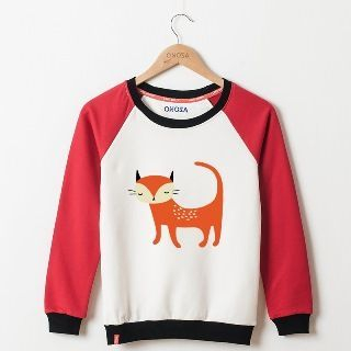 Onoza Fox-Print Raglan Sweatshirt