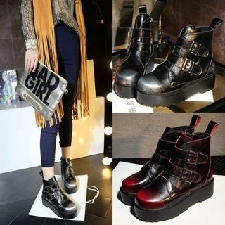JY Shoes Platform Strappy Short Boots