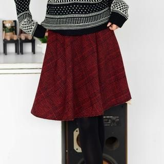 59 Seconds Plaid A-Line Skirt