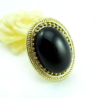 Fit-to-Kill Oval Gem Ring Black - One Size