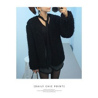 migunstyle Open-Front Boucl -Knit Cardigan