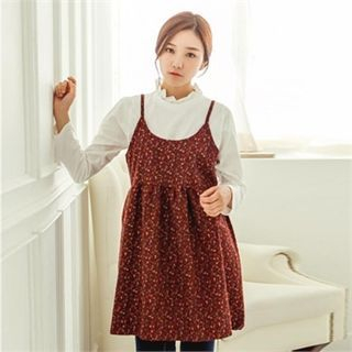 TISVIN Spaghetti-Strap Floral Pattern Dress