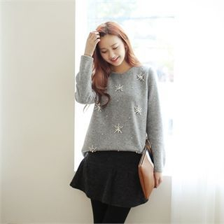 Styleberry Faux-Pearl Trim Sweater