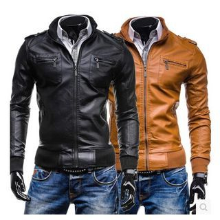 Hansel Faux Leather Stand-collar Jacket