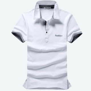 RUYA Short-Sleeve Contrast-Trim Polo Shirt