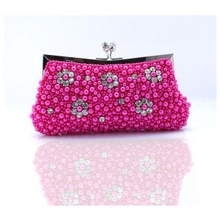 Glam Cham Floral Faux Pearl Clutch