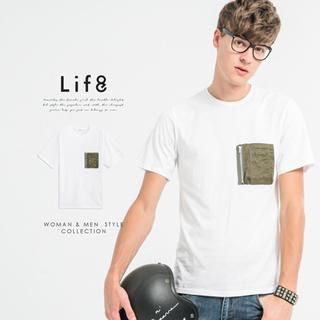 Life 8 Short Sleeved Zipper Pocket T-shirt