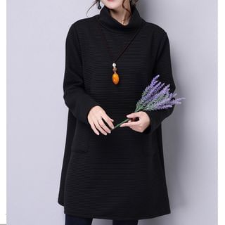 HanyuCODE Long-Sleeve Pocket Accent Dress