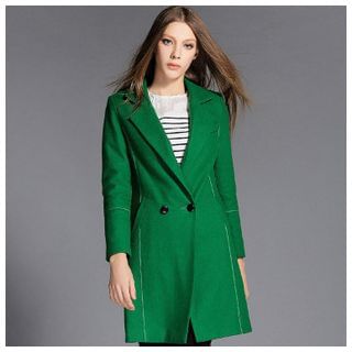 Cherry Dress Notch Lapel Double-Breasted Coat