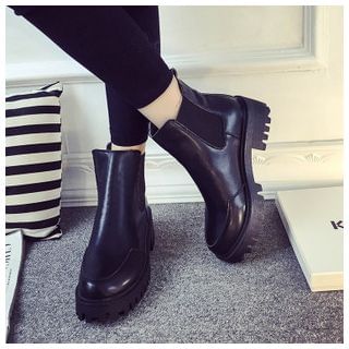 Yoflap Faux Leather Platform Chelsea Boots