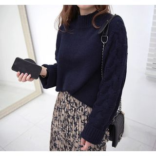 Miamasvin Wool Blend Cable-Knit Top