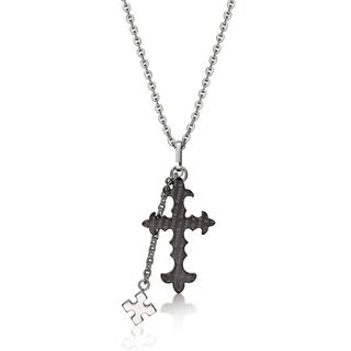 Kenny & co. Black Kenny & co. logo Cross Pendant with Necklace(S) Ip black - S