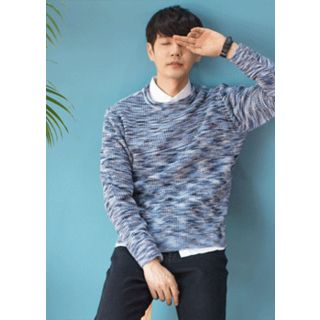 GERIO Round-Neck Melange Sweater